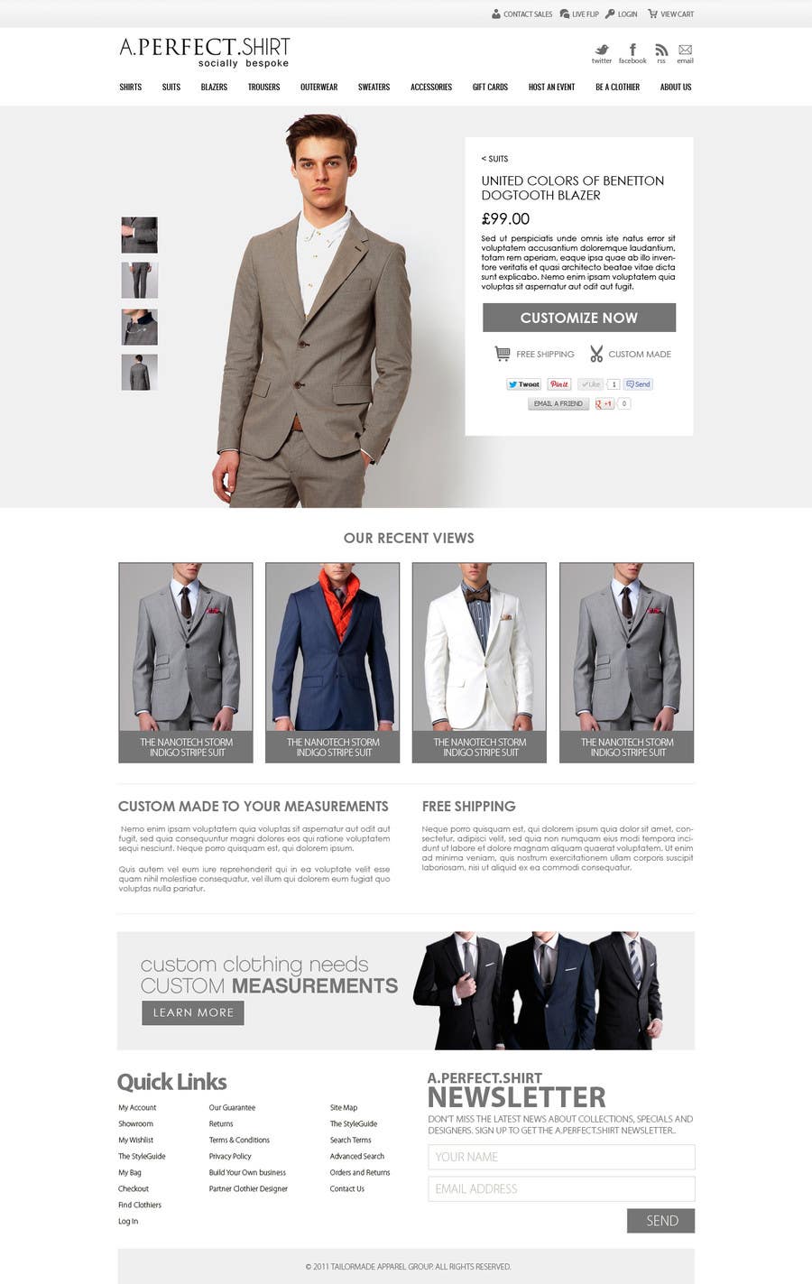 Proposition n°11 du concours                                                 Website Design for Magento Ecommerce Site - Mens custom clothing
                                            