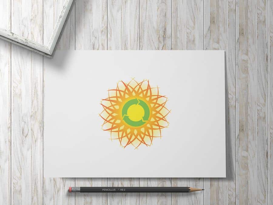 Natečajni vnos #19 za                                                 Design a logo for a sustainability business. No business name in the logo. It should have 3 green arrows around a yellow conceptualised flaring sun. The sun flare should be in the centre and the flares emerge from behind the green arrows.
                                            