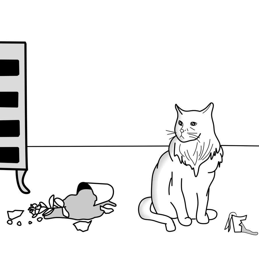 Konkurrenceindlæg #14 for                                                 Illustrate a Cat and Plants on Bottom
                                            