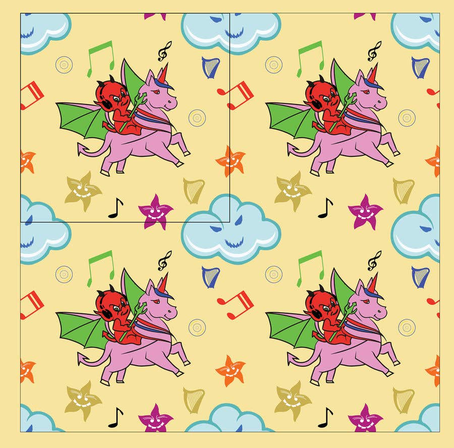 Inscrição nº 5 do Concurso para                                                 Create A Seamless Pattern of Baby Devils Riding On Evil Unicorns With Background Items Also
                                            