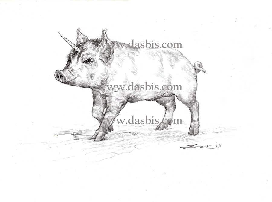 Penyertaan Peraduan #53 untuk                                                 Illustration of a Pig Unicorn. (Pig with Horn)
                                            