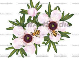 #6 para Graphic Illustration of Manuka Flower With a Honey Bee on it de Shtofff