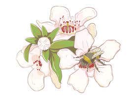 #5 para Graphic Illustration of Manuka Flower With a Honey Bee on it de zaphiere