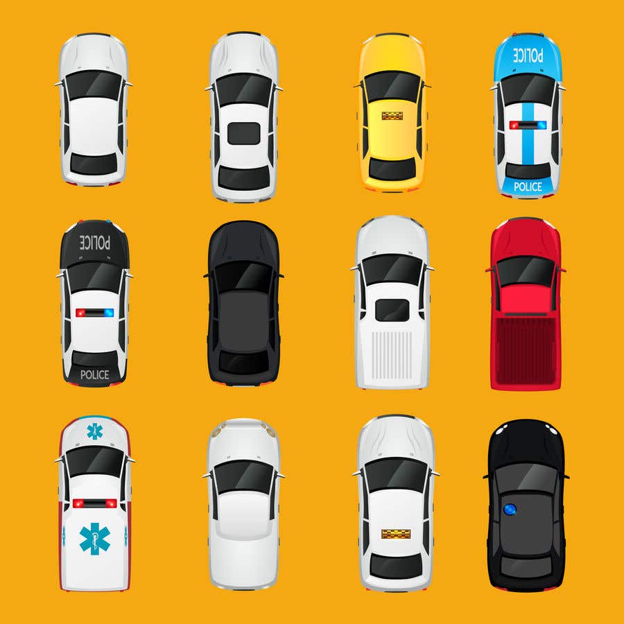Entry #7 by MacroOriginals for Create/ Design Various Simple Cartoon Car  Images in 2D Bird's Eye View | Freelancer