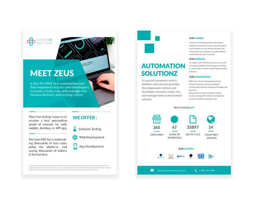 Proposition n°39 du concours                                                 5.5 x 8.5 two sided marketing brochure
                                            