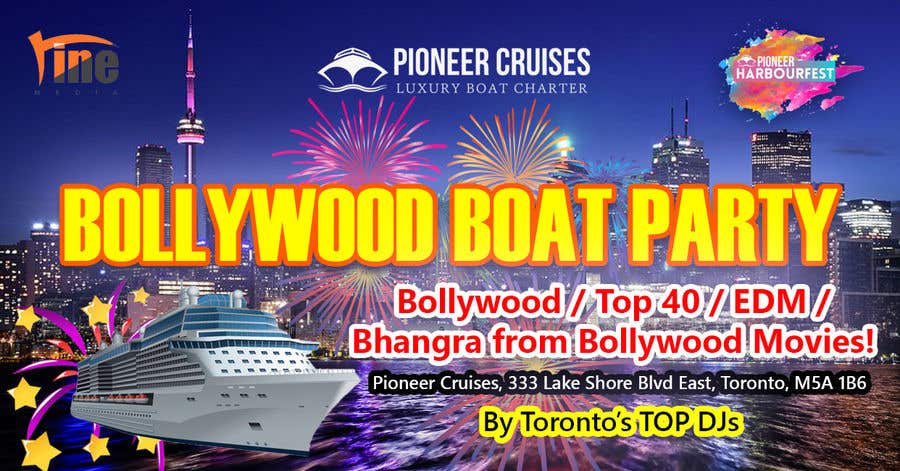 Contest Entry #21 for                                                 Designing Creatives for Bollywood Boat Cruise Party
                                            