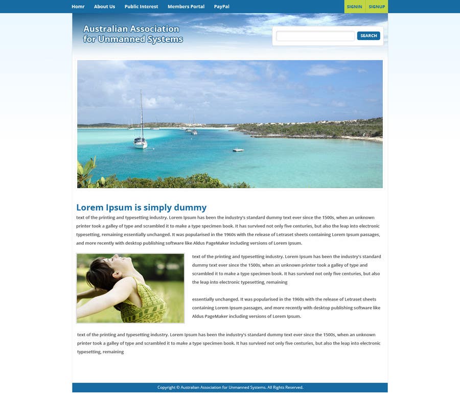 Bài tham dự cuộc thi #2 cho                                                 Website Design for an Australian Association for Unmanned Systems
                                            