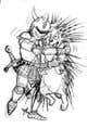 Ảnh thumbnail bài tham dự cuộc thi #5 cho                                                     Creative art of someone wearing battle armor hugging a porcupine. Artwork Illustration
                                                