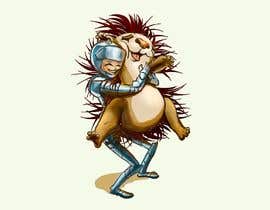 #119 ， Creative art of someone wearing battle armor hugging a porcupine. Artwork Illustration 来自 Voczoro