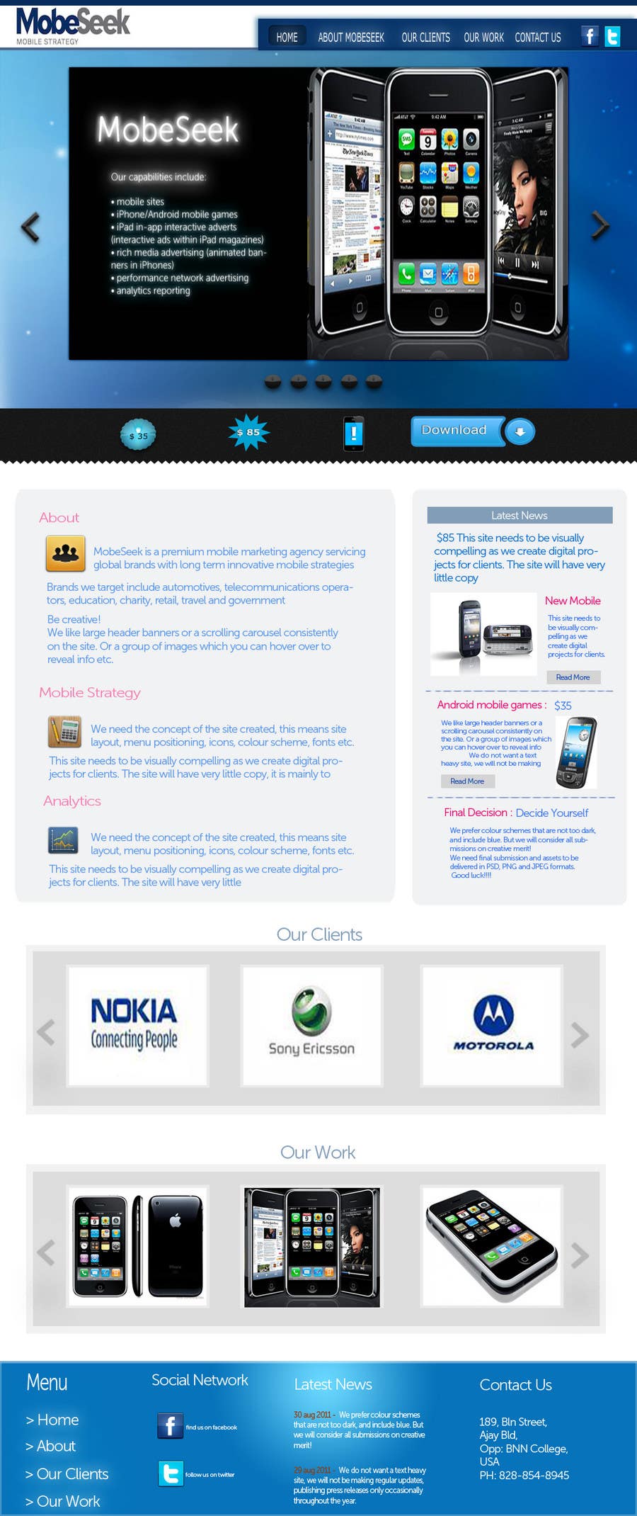 Konkurransebidrag #44 i                                                 Website Design for MobeSeek - mobile strategy agency
                                            