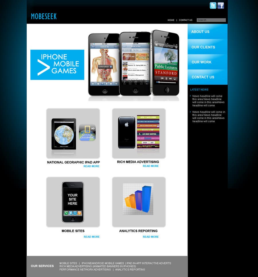 Natečajni vnos #36 za                                                 Website Design for MobeSeek - mobile strategy agency
                                            
