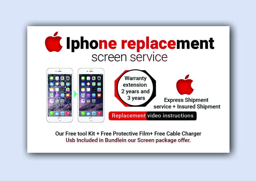 Contest Entry #25 for                                                 Ecover and banner for iPhone Replacement screen service
                                            