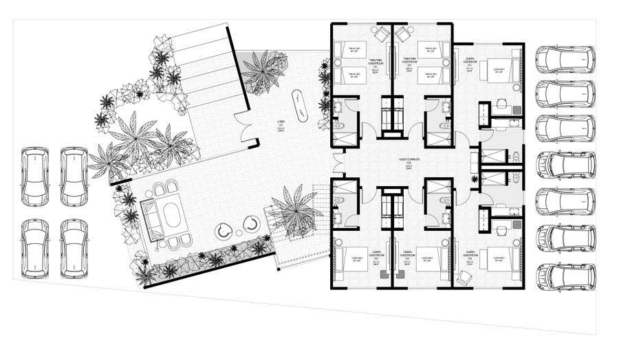 Intrarea #39 pentru concursul „                                                Create a small hotel floorplan that feels like a mansion and not a typical hotel
                                            ”