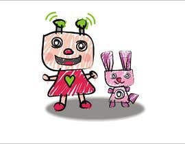 #63 untuk Create a cartoon character of Robot Girl with pet oleh joeljessvidalhe