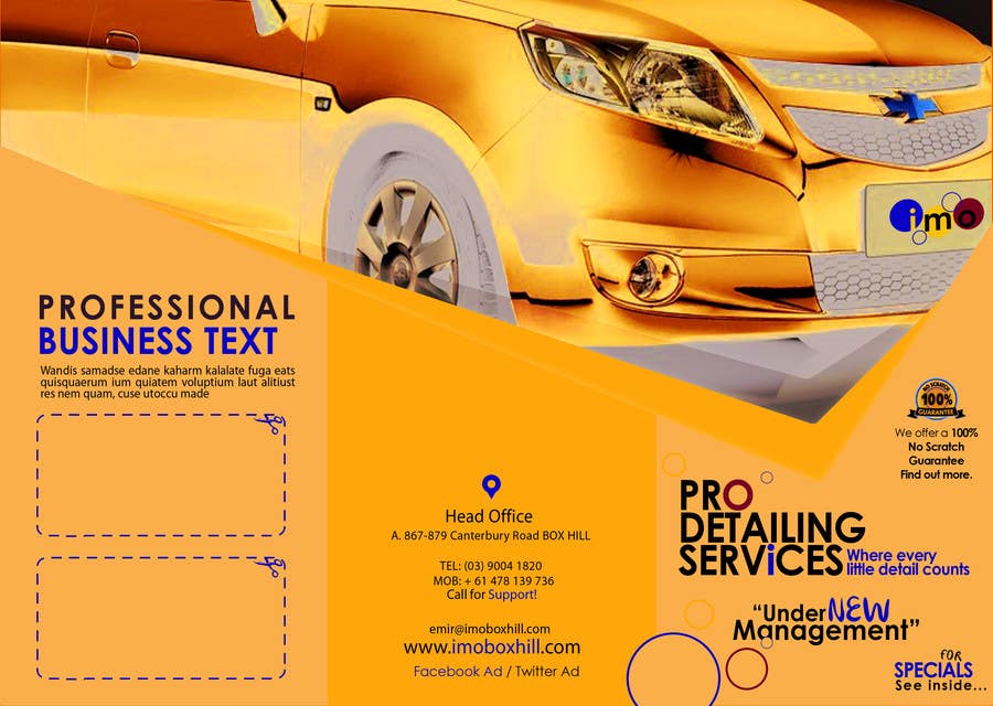 Konkurrenceindlæg #4 for                                                 Brochure Design for Professional Car Detailing Service
                                            