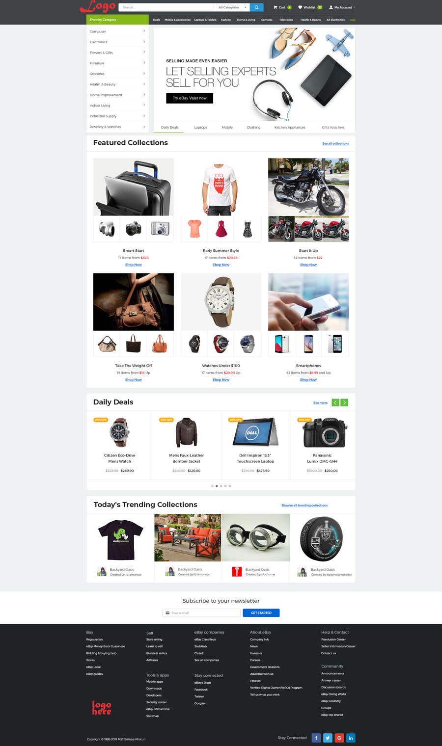 Penyertaan Peraduan #70 untuk                                                 Homepage Design for e-commerce platform
                                            