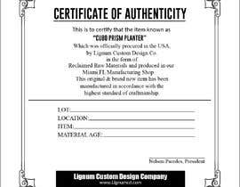 #13 untuk Design a Certificate of Authenticity oleh salmanmahmud004
