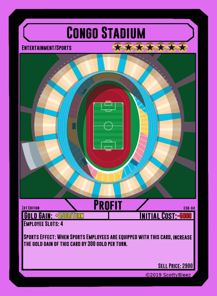 Wettbewerbs Eintrag #8 für                                                 Custom Art Wanted for Trading Card Game "Congo Stadium"
                                            