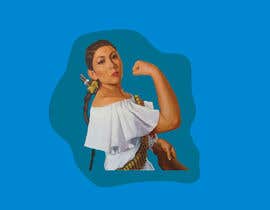 #38 untuk Logo Illustration Women in Dress Flexing muscle holding rifle oleh shahinnajafi7291