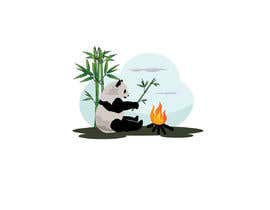 #7 for I need a logo of a panda holding a bamboo stick with fire in front that looks like hes grilling.. 
panda position should be similar to the attached photo 

panda should look a bit cartoon style by flyhy
