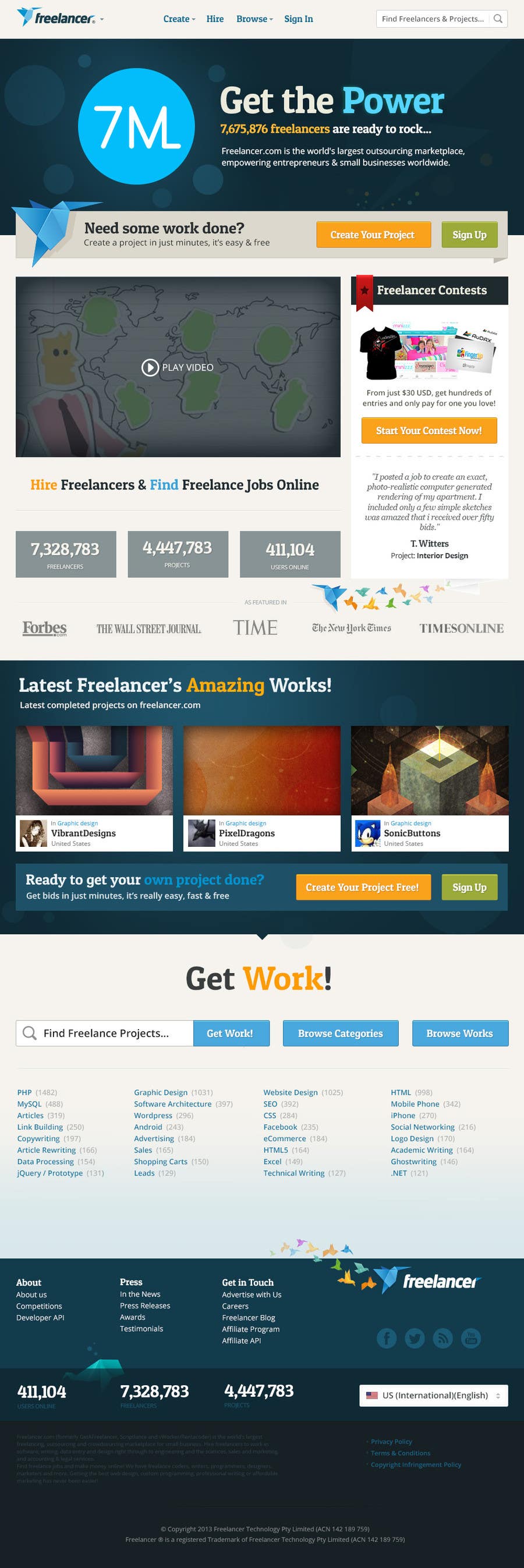 Penyertaan Peraduan #567 untuk                                                 Freelancer.com contest! Design our Homepage!
                                            