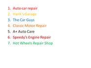 #40 para Research a Brand Name for a New Car Repair Service Company de Rayyancosta