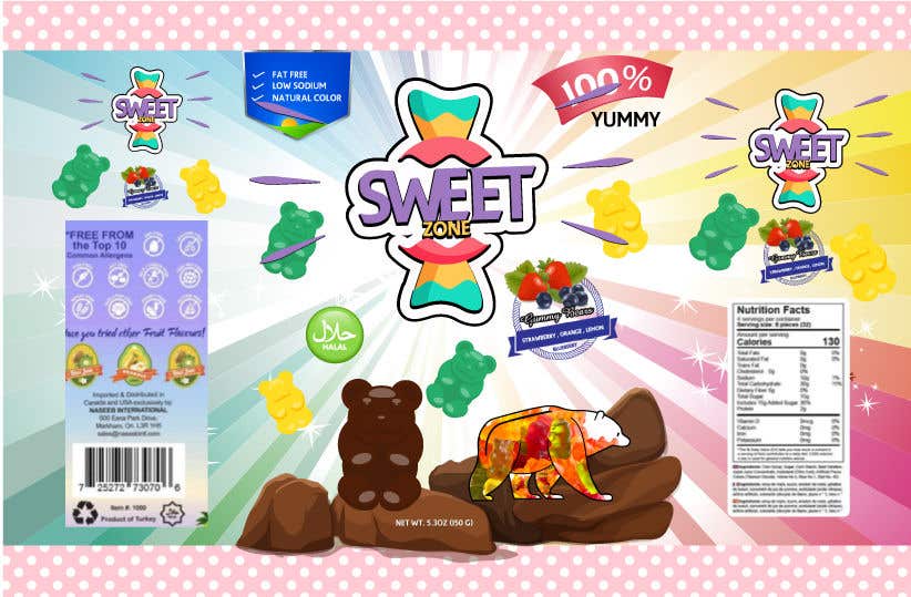 Participación en el concurso Nro.71 para                                                 Create a design for the packaging - Gummy Bear Candy package design
                                            
