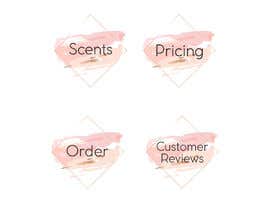 #12 cho Please keep the background, remove current text and add text to one image saying “scents”, another saying “order”, another saying “pricing”, and another saying “customer reviews”. I would like to see a variety of font options. bởi ronyabdulsalam