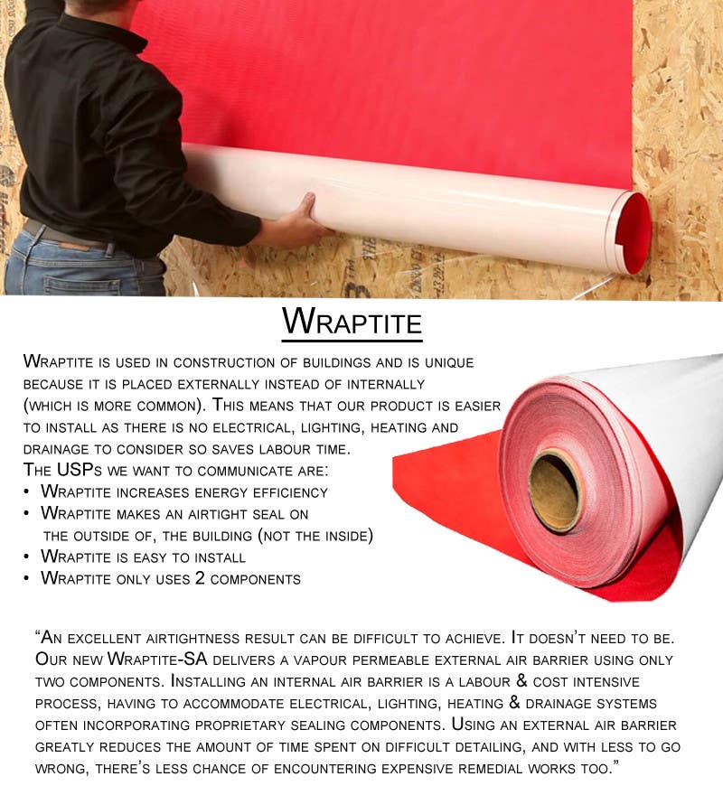 Kilpailutyö #15 kilpailussa                                                 Design an Advertisement for Wraptite Airtightness Advert
                                            