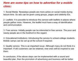 #8 mobile clinic advertisement idea részére WriterMaster által