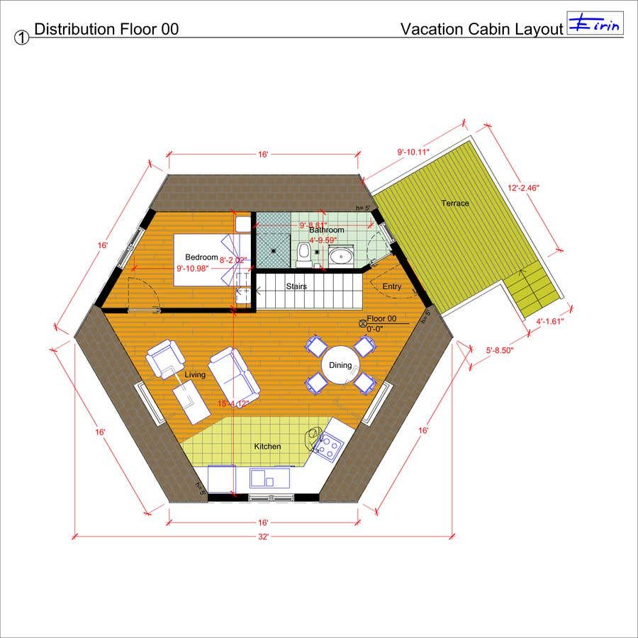 Contest Entry #28 for                                                 Vacation Cabin Layout (Floor and Structure)
                                            
