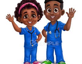 #54 cho Black Boy and Girl Cartoon Doctor bởi PPGrafico