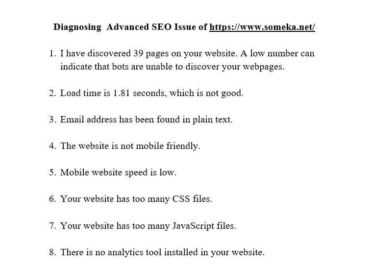 Bài tham dự cuộc thi #16 cho                                                 Diagnose Advanced SEO Issue and Submit Your Finding
                                            