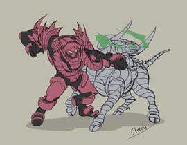 #3 para A drawing of the robot thing punching the metal bull de Faisalabdul79