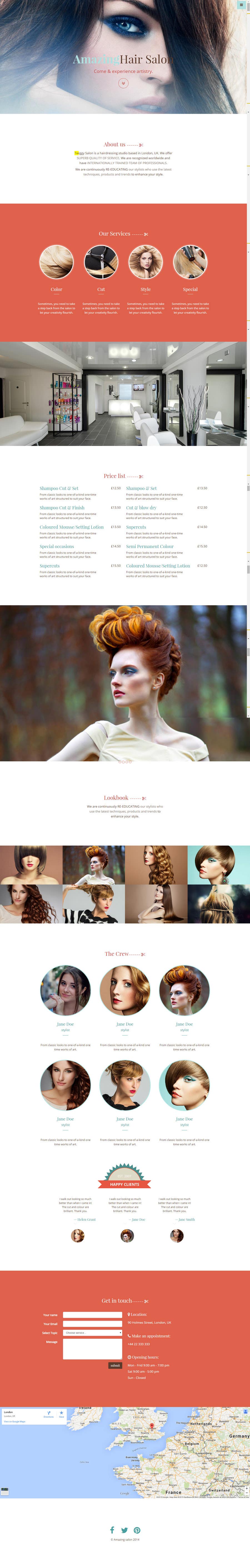 Contest Entry #1 for                                                 One page website for hair salon
                                            