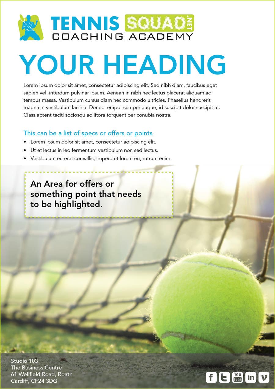 Entri Kontes #7 untuk                                                Design Flyer/Document Templates for Tennis Coach
                                            