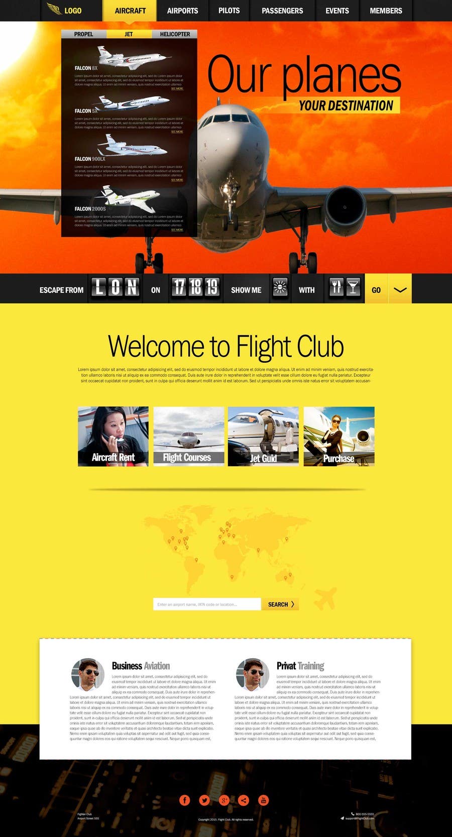 Intrarea #40 pentru concursul „                                                Design a FUN and AWESOME Aviation Website Design for Flight Club
                                            ”