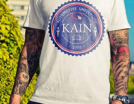 #33 para Design for a t-shirt for Kain University using our current logo in a distressed look de malikmubashir78