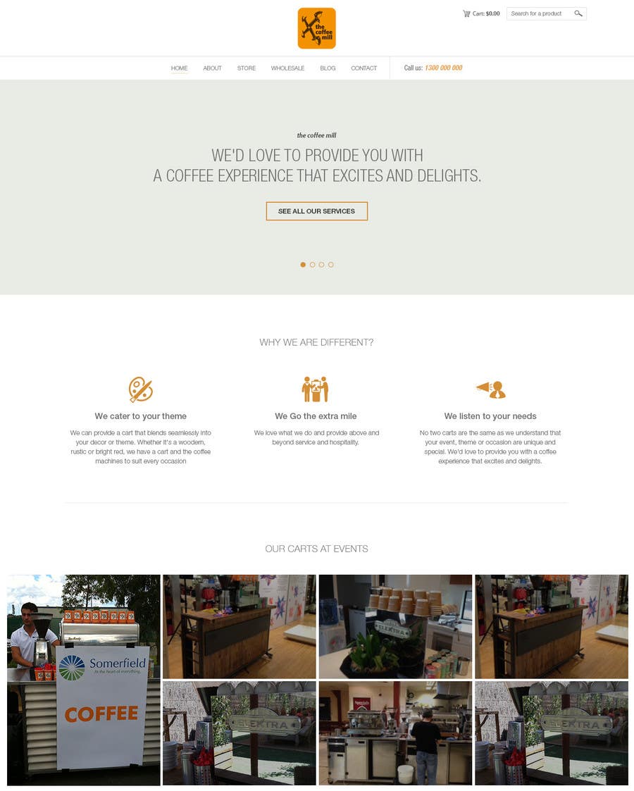Natečajni vnos #24 za                                                 Design a Website Mockup for a Mobile Coffee Business
                                            