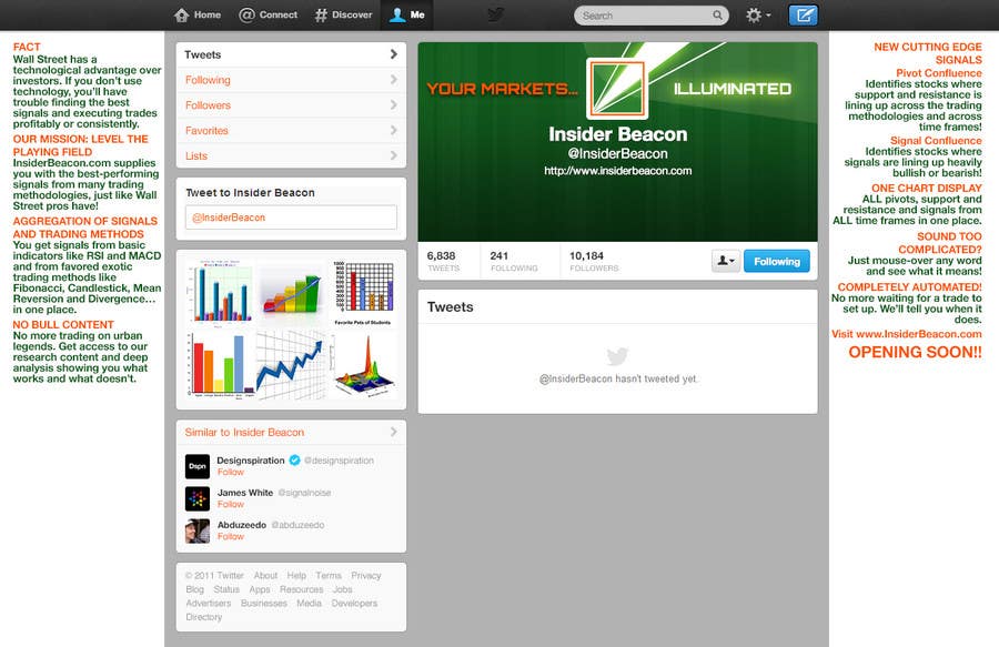 Natečajni vnos #24 za                                                 Twitter Background Design for Financial/Stocks/Trading Tool Website
                                            