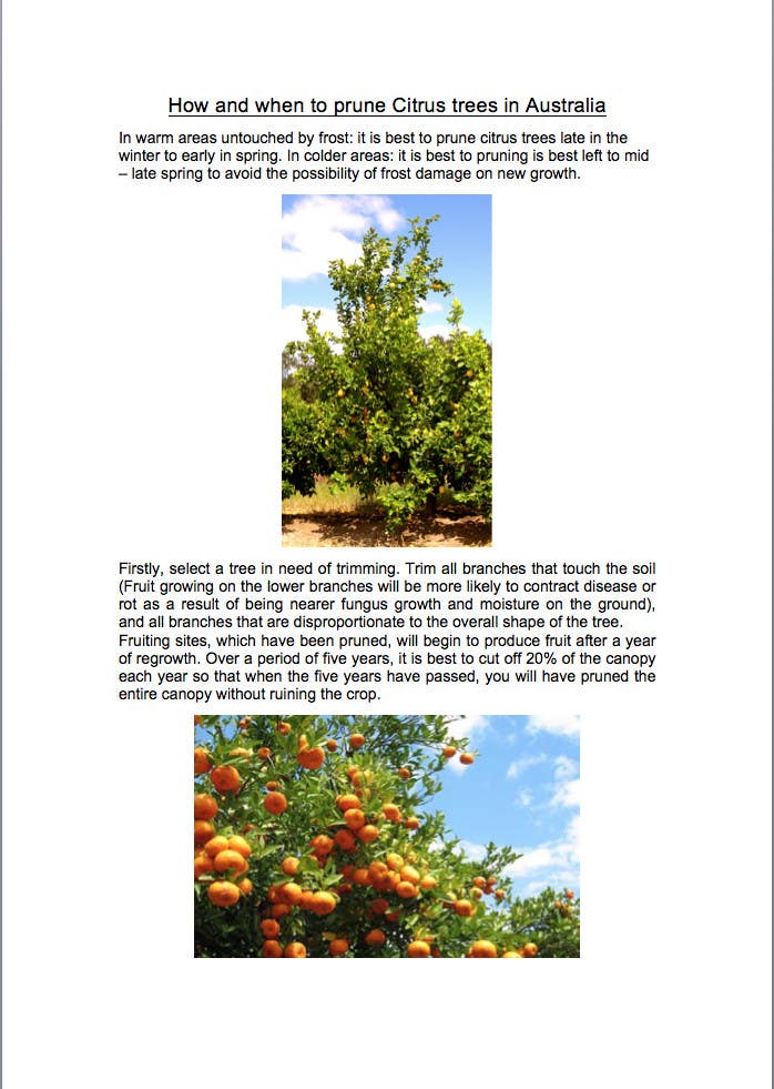 Inscrição nº 2 do Concurso para                                                 Do some Research on a list of Gardening and Tree Pruning topics for Australian conditions
                                            
