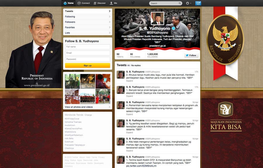 Konkurrenceindlæg #163 for                                                 Twitter @SBYudhoyono Indonesian President Design Contest #Presidentwit
                                            