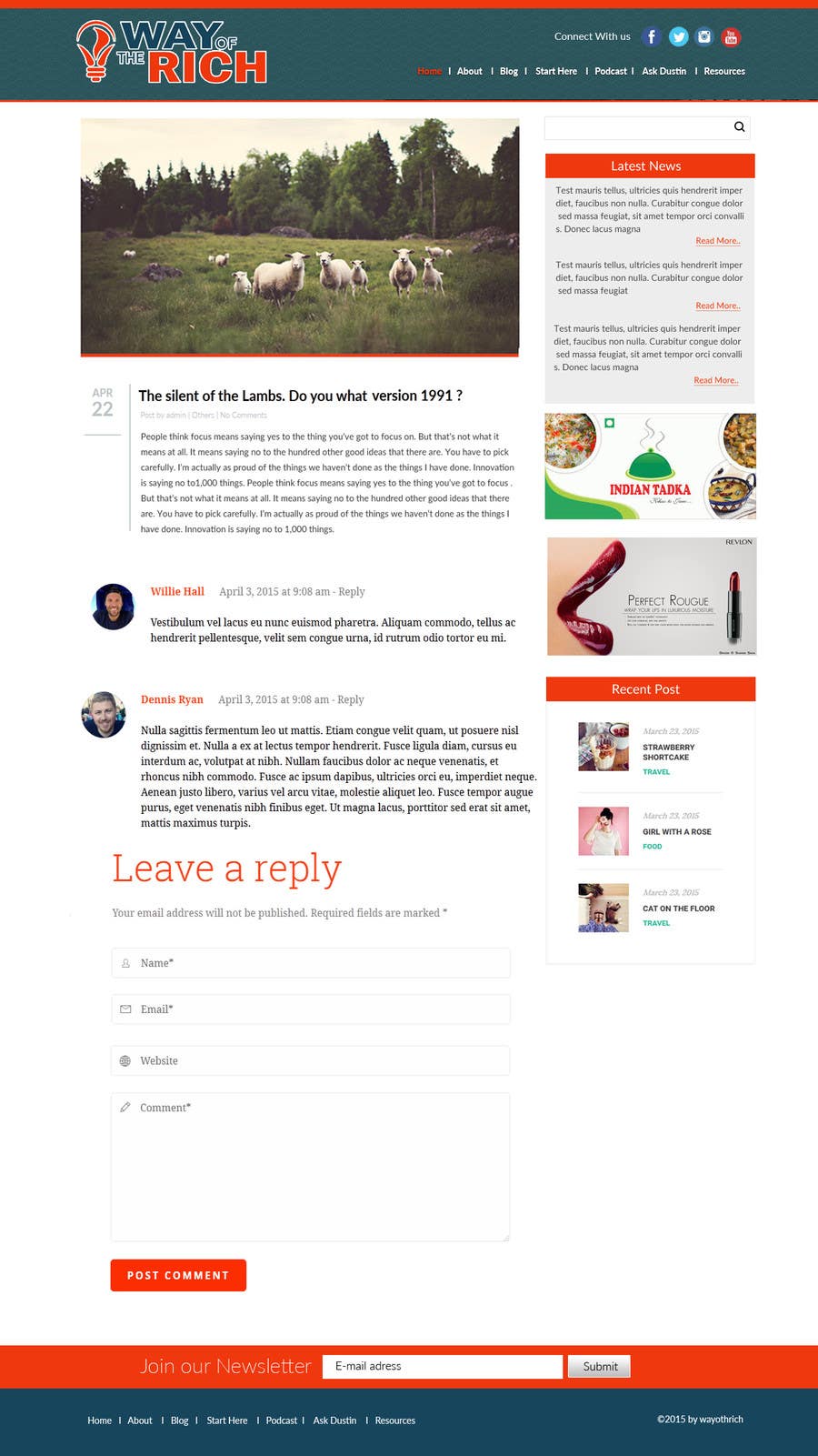 Contest Entry #39 for                                                 Create and implement a Wordpress Template for a Blog/Podcast website
                                            