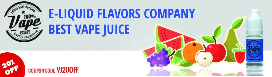 
                                                                                                            Contest Entry #                                        12
                                     for                                         Design 350 x 100 Banner for Vape E-Cig Juice website
                                    