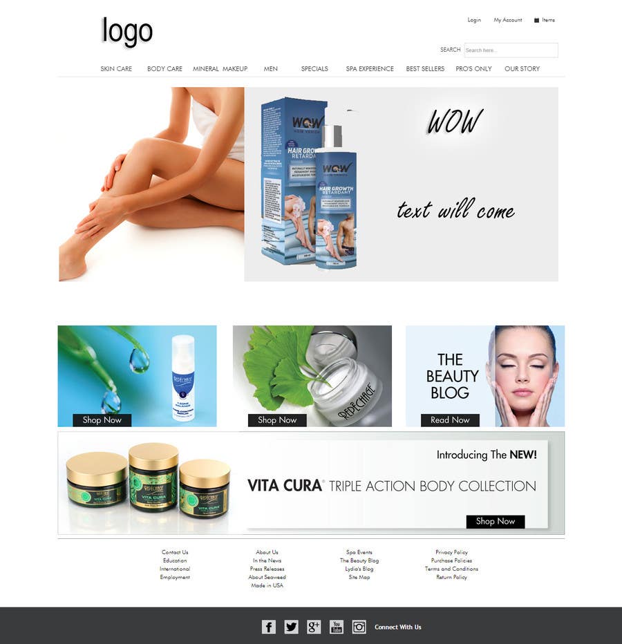 Proposta in Concorso #8 per                                                 Build a skin care product website
                                            