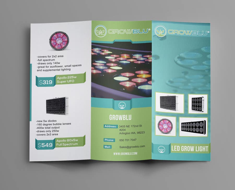 ผลงานการประกวด #11 สำหรับ                                                 Trifold Product Brochure for LED Company
                                            