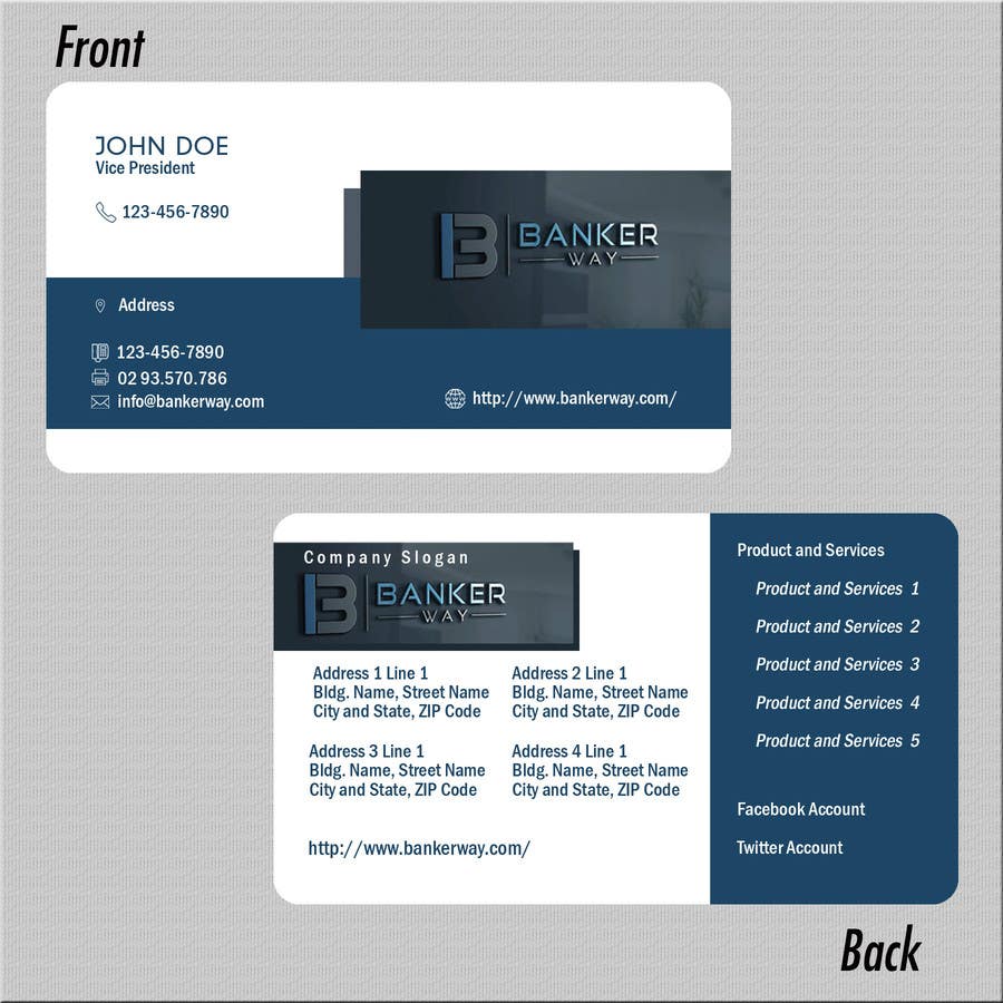Entri Kontes #13 untuk                                                Design some Business Cards for Banker Way
                                            