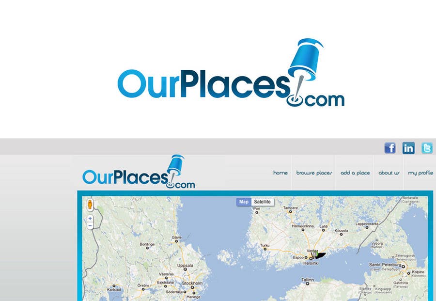 Participación en el concurso Nro.150 para                                                 Logo Customizing for Web startup. Ourplaces Inc.
                                            