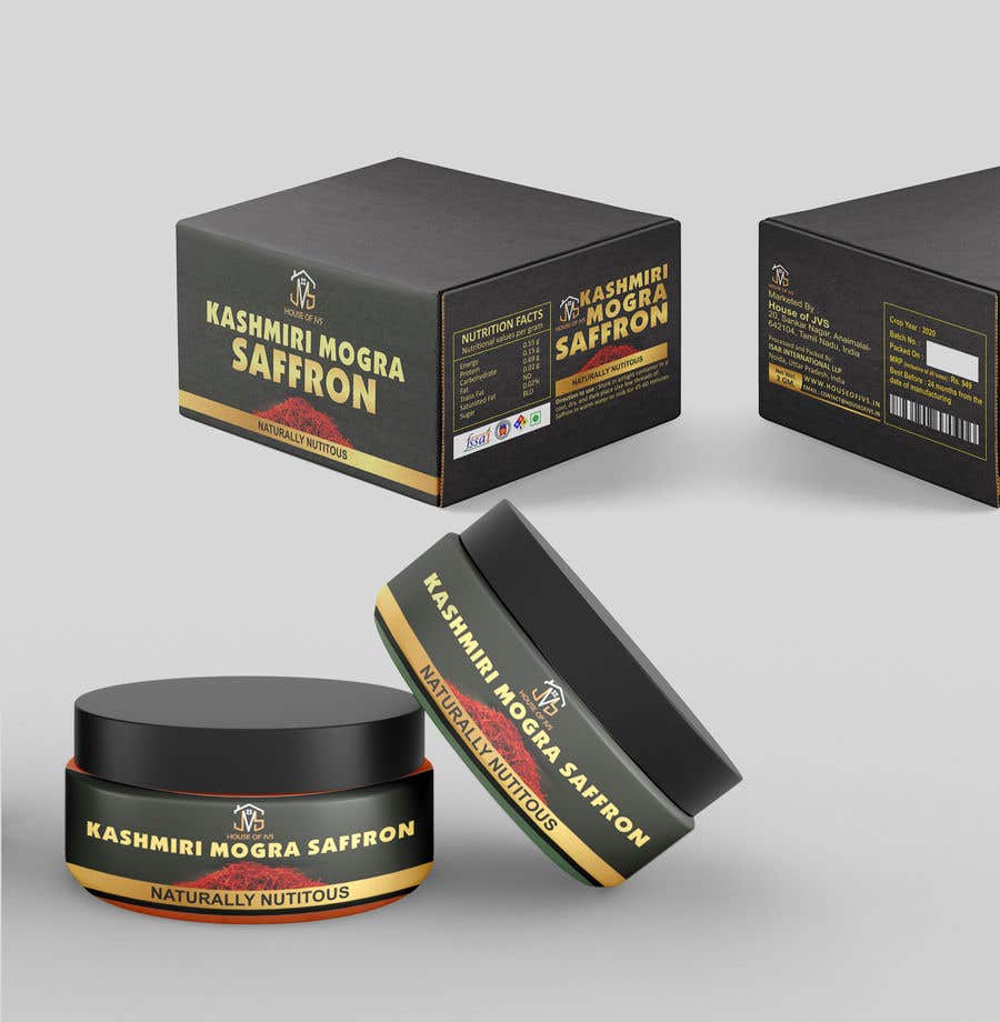 Penyertaan Peraduan #18 untuk                                                 Brand design for the product container/package (Metal Jar)  - Saffron Threads
                                            