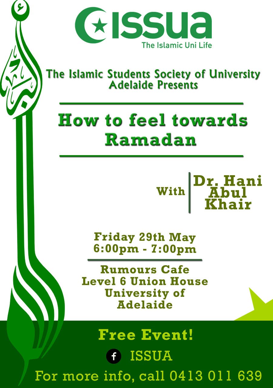 Bài tham dự cuộc thi #16 cho                                                 Flyer for 'Ramadan Lecture'
                                            